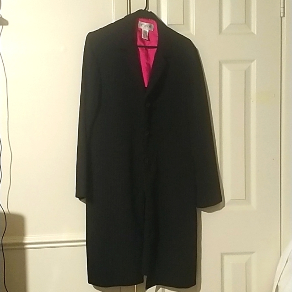 Cute black pink strip suit